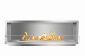 The Bio Flame 72-inch Single Sided Built-In Ethanol Fireboxstone-look outdoor patio fireplace