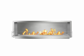 The Bio Flame 84-inch Single Sided Built-In Ethanol Fireboxstone-look outdoor patio fireplace