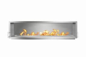 The Bio Flame 96-inch Single Sided Built-In Ethanol Fireboxstone-look outdoor patio fireplace