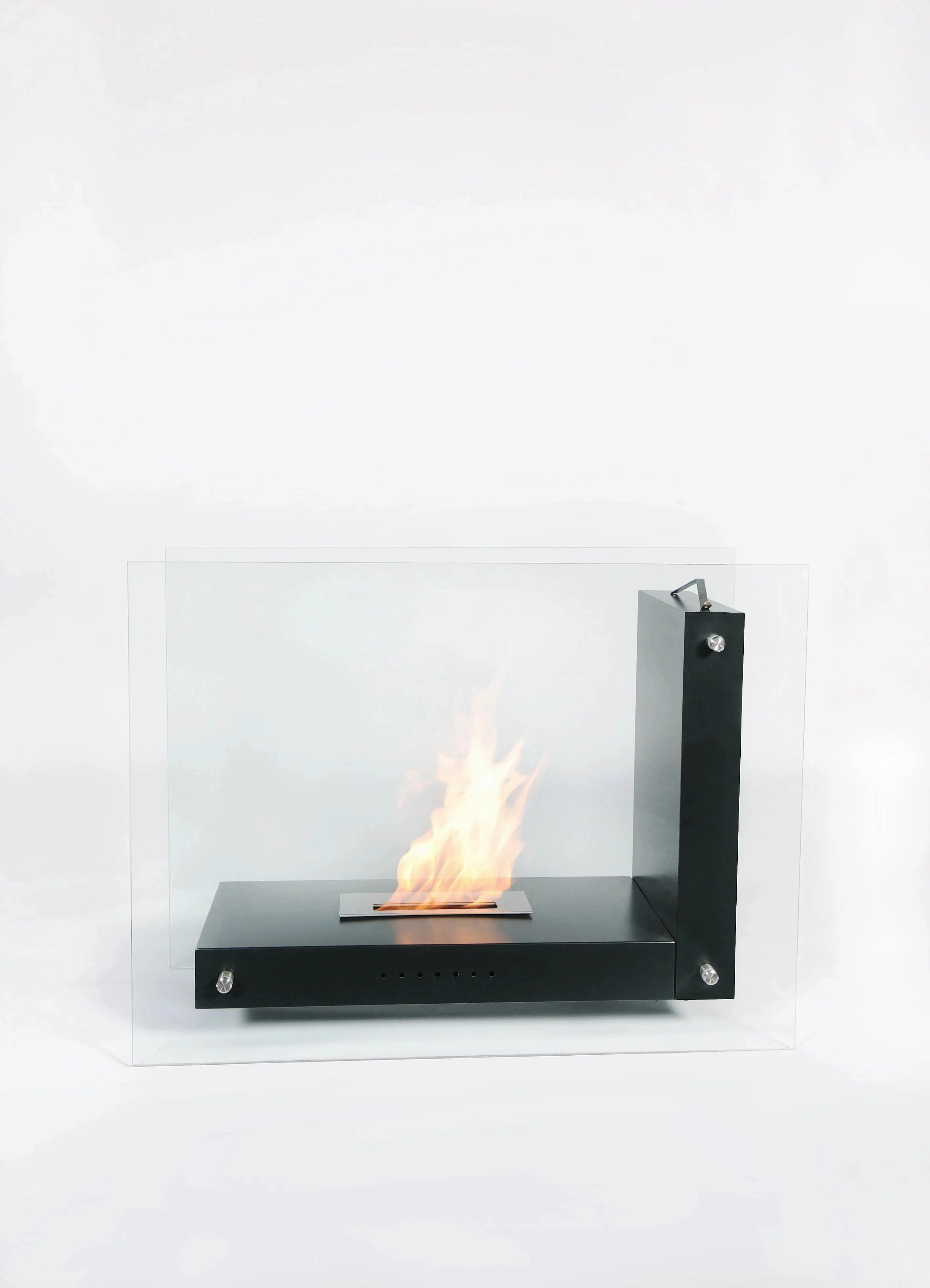The Bio Flame Allure 47-inch See-Through Freestanding Ethanol Fireplacestone-look outdoor patio fireplace