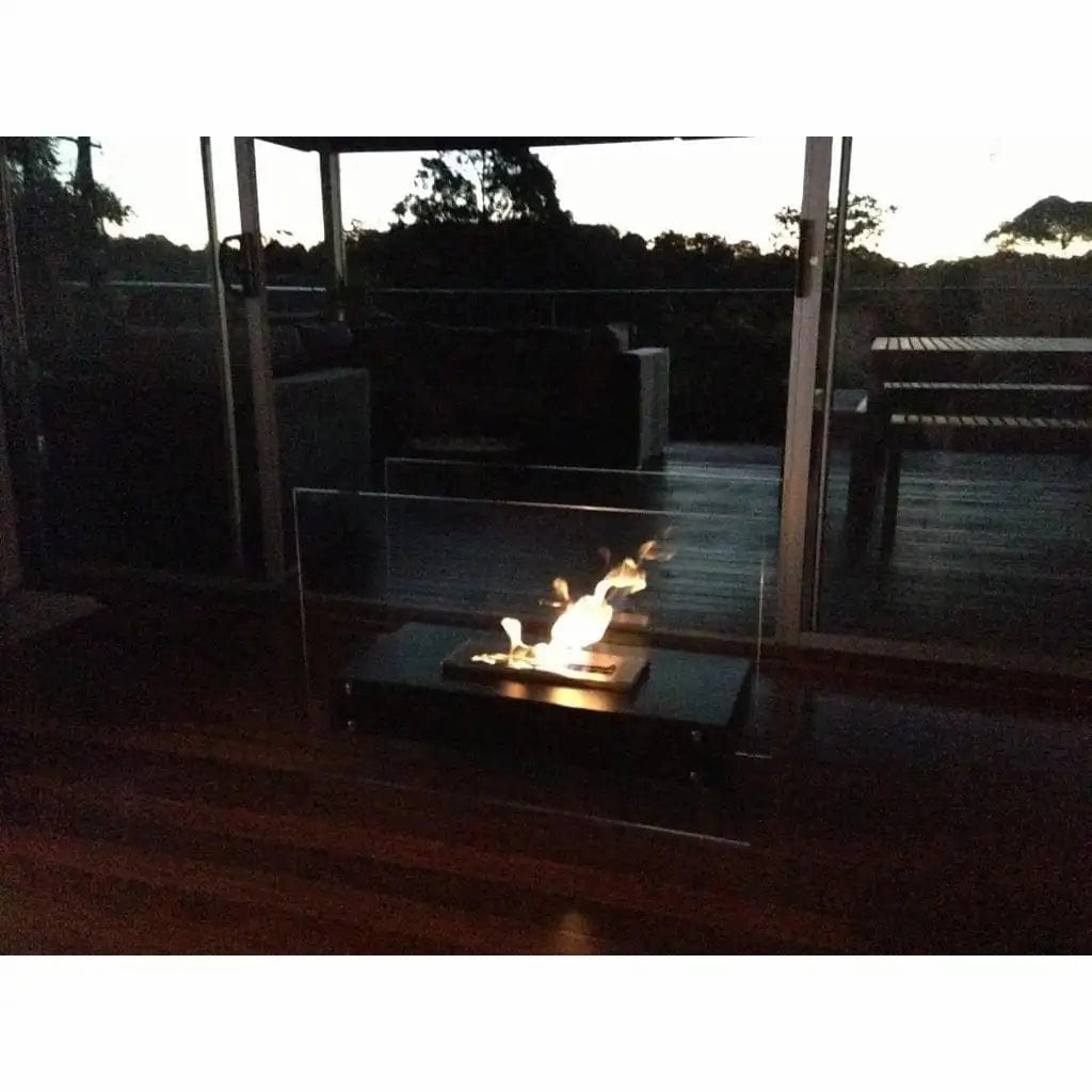 The Bio Flame Evoque 35-inch See-Through Freestanding Ethanol Fireplace