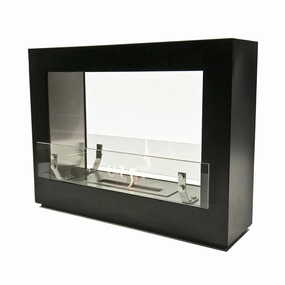 The Bio Flame Rogue 2.0 36-inch Double Sided Freestanding Ethanol Fireplacestone-look outdoor patio fireplace