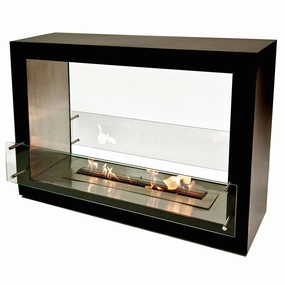 The Bio Flame Sek XL 53-inch See-Through Freestanding Ethanol Fireplacestone-look outdoor patio fireplace