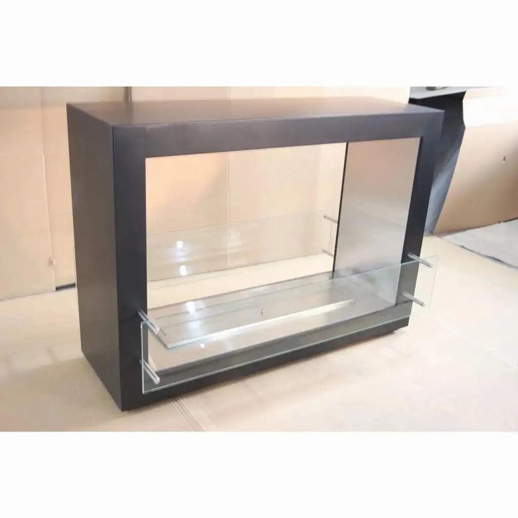 The Bio Flame Sek XL 53-inch See-Through Freestanding Ethanol Fireplace