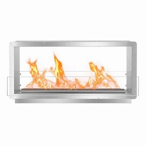 The Bio Flame Smart 51-inch Double Sided Ethanol XL Fireboxstone-look outdoor patio fireplace