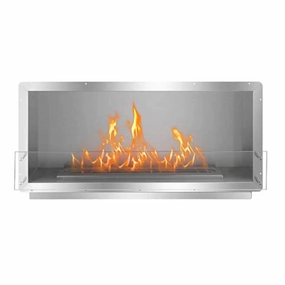 The Bio Flame Smart 51-inch Single Sided Ethanol XL Fireboxstone-look outdoor patio fireplace
