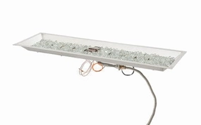 The Outdoor GreatRoom Company 42 Inch Linear Crystal Fire Plus Gas Burner CFP1242DSINGportable outdoor fire pit with lid