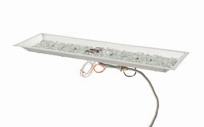 The Outdoor GreatRoom Company 42 Inch Linear Crystal Fire Plus Gas Burner CFP1242DSINGportable outdoor fire pit with lid