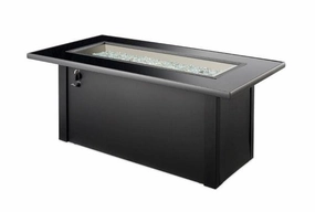 The Outdoor Greatroom Company 42 Inch Monte Carlo Linear Gas Fire Pit Table MCR-1242-BLK-Koutdoor fire table set with chairs