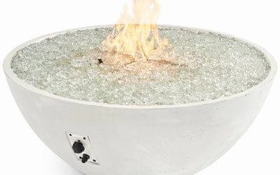 The Outdoor GreatRoom Company 42 Inch White Cove Edge Gas Fire Pit Bowl CV-30EWHTportable outdoor fire pit with lid