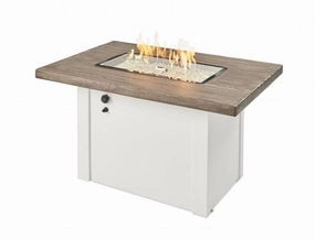 The Outdoor Greatroom Company 44 Inch Driftwood Havenwood Rectangular Gas Fire Pit Table HVDW-1224-Koutdoor fire table set with chairs