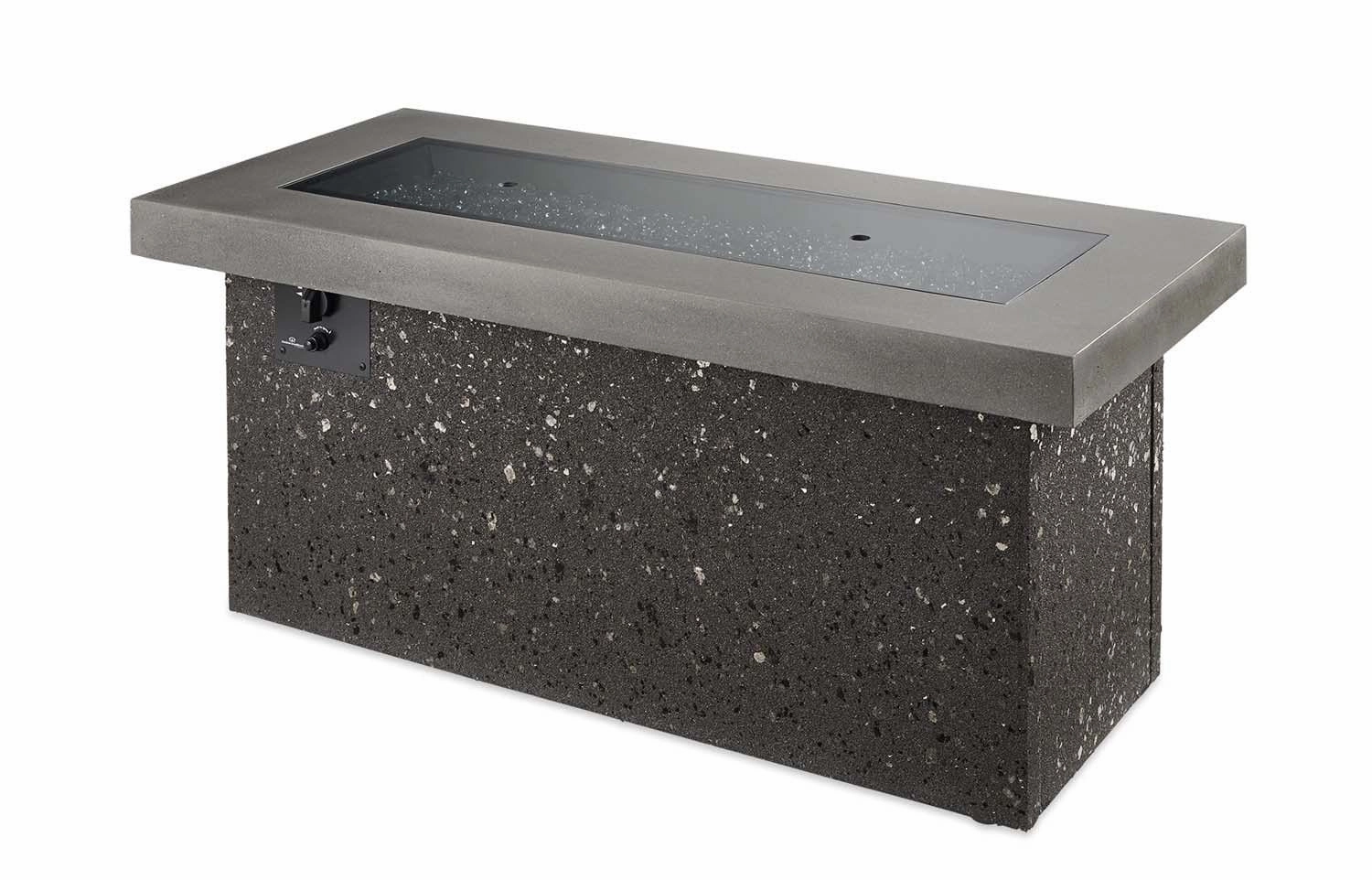 The Outdoor GreatRoom Company 54 Inch Grey Key Largo Linear Gas Fire Pit Table KL1242MDSING