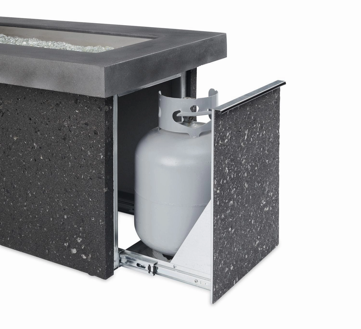 The Outdoor GreatRoom Company 54 Inch Grey Key Largo Linear Gas Fire Pit Table KL1242MDSING