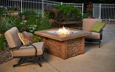 The Outdoor Greatroom Company Fire Pit Table 24 Inch Sierra Square Gas Fire Pit Table