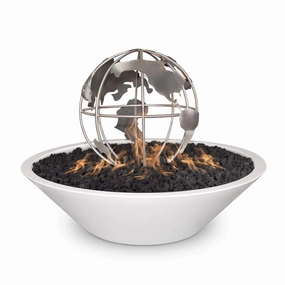 The Outdoor Plus 12x12 inch Stainless Steel Gas Fire Globe Burner OPT-FG12Fireproof mat for under fire pit