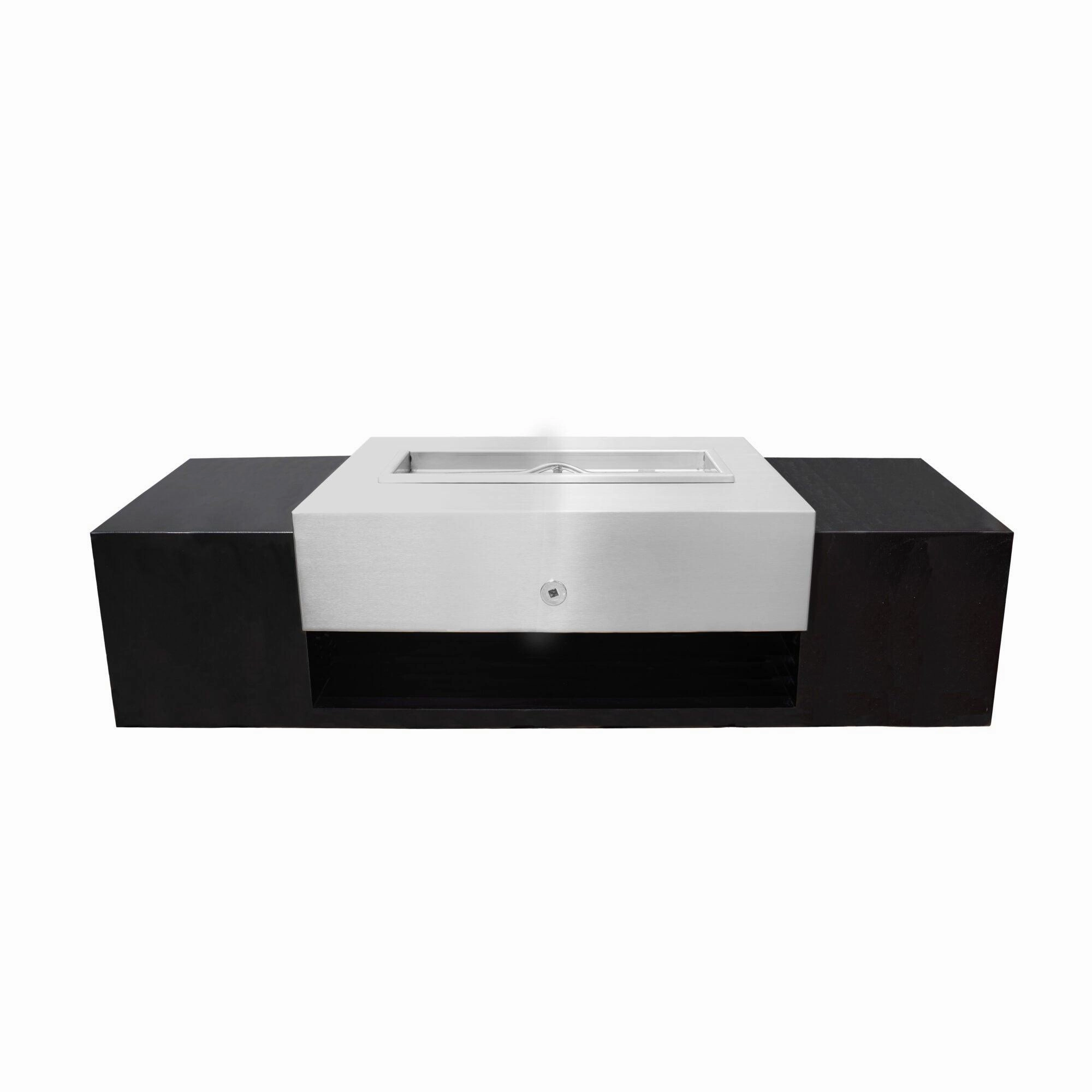The Outdoor Plus - 60" Harbor Off Set Metal Powder Coat Rectangle Fire Pit Table OPT-HBROS60portable outdoor fire pit with lid