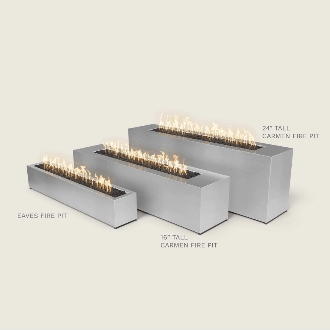 The Outdoor Plus - Carmen 72" Rectangle Concrete Fire Pit Table OPT-CRM72