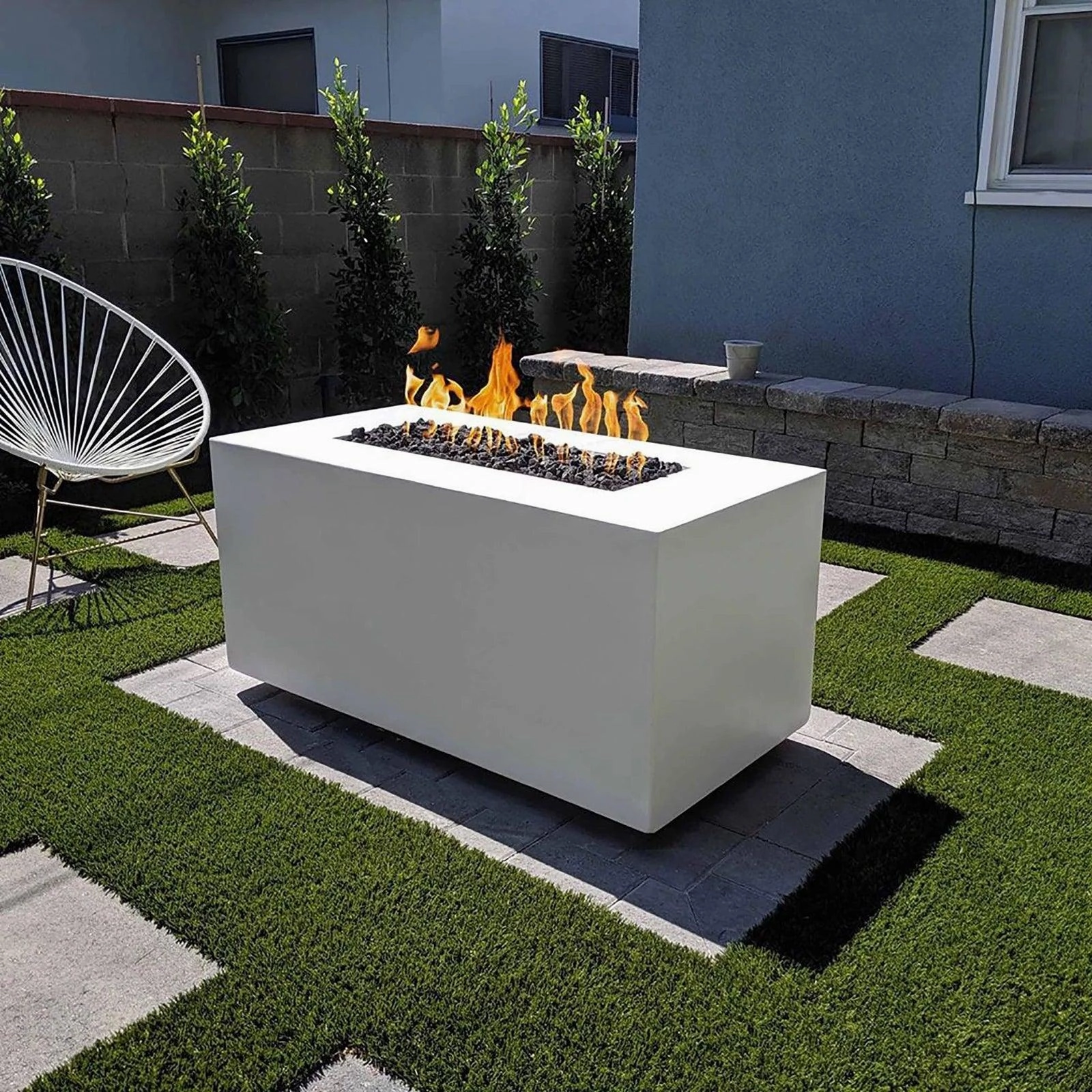 The Outdoor Plus - Pismo Rectangular Concrete Fire Pit Table