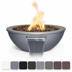 The Outdoor Plus - Sedona 27" GRFC Powder Coat Finish Round Fire & Water Bowlportable outdoor fire pit with lid