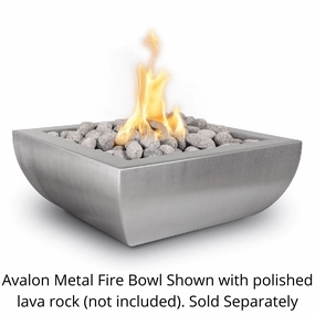 The Outdoor Plus Avalon 24" Stainless Steel Square Match Lit Fire Bowl OPT-24AVSSFportable outdoor fire pit with lid