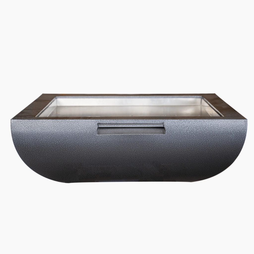 The Outdoor Plus Avalon 24" Stainless Steel Square Match Lit Fire Bowl OPT-24AVSSF