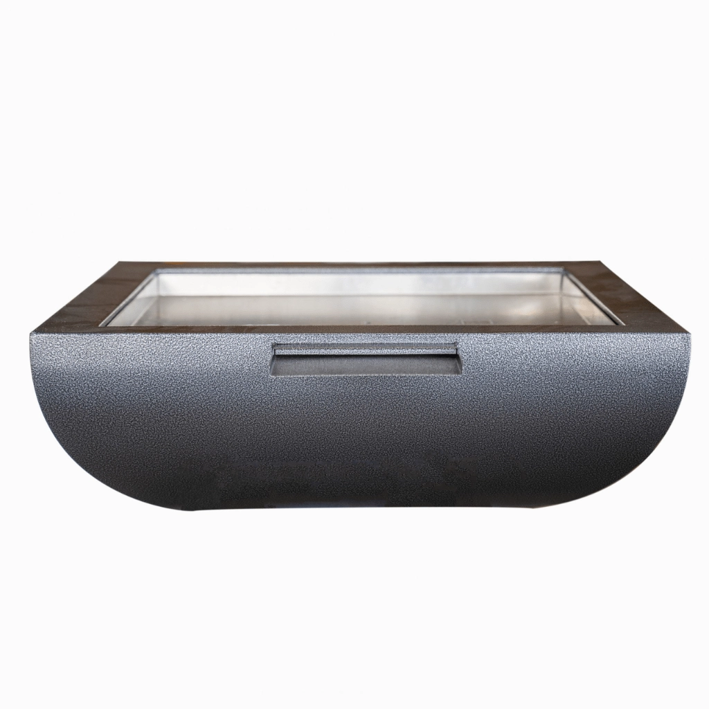 The Outdoor Plus Avalon 36" Stainless Steel Square Match Lit Fire Bowl OPT-36AVSSF
