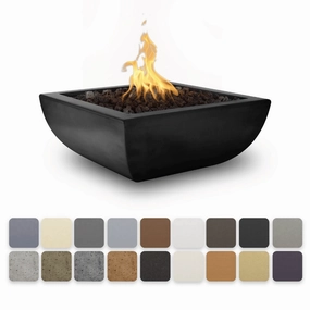 The Outdoor Plus Avalon GFRC 24" Concrete Square Match Lit Fire Bowl OPT-AVLFO24portable outdoor fire pit with lid