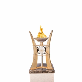 The Outdoor Plus Bastille Corten Steel Column Ornament OPT-FTWRTOP3Fireproof mat for under fire pit
