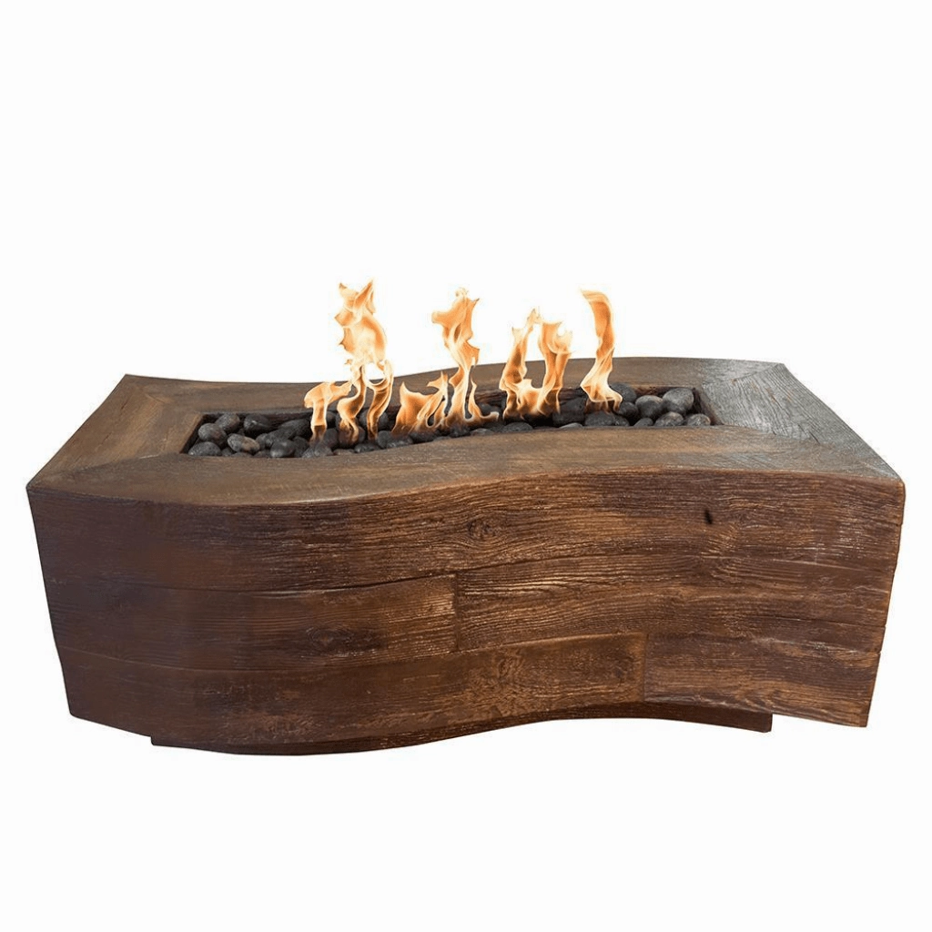 The Outdoor Plus Big Sur GFRC 72" Match Lit Wood Grain Concrete Rectangle Gas Fire Pit OPT-BGSR72