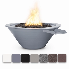 The Outdoor Plus Cazo 24" Powder Coated Steel Round Match Lit Fire & Water Bowl OPT-R24PCFWportable outdoor fire pit with lid