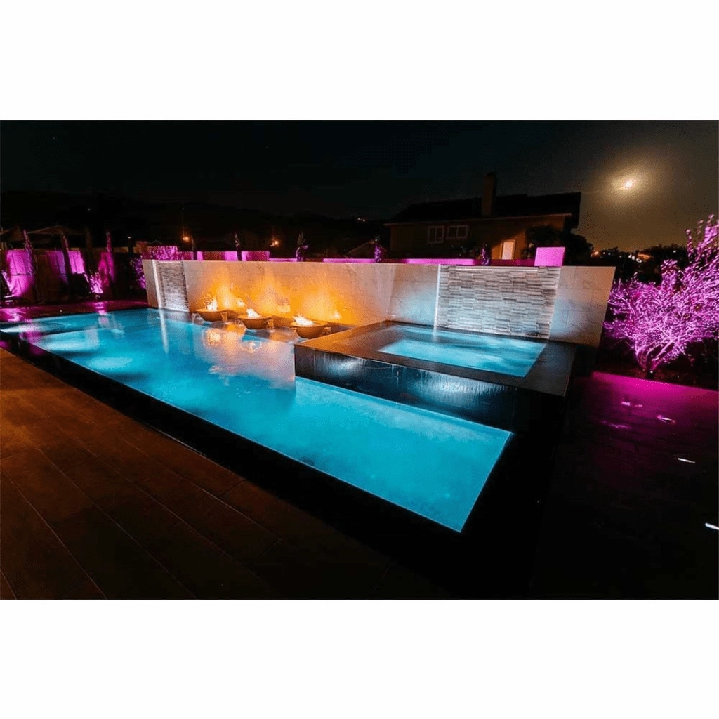 The Outdoor Plus Cazo 30" Hammered Copper 4 Way Spill Round 12V Electronic Ignition Fire & Water Bowl OPT-4W30E12V