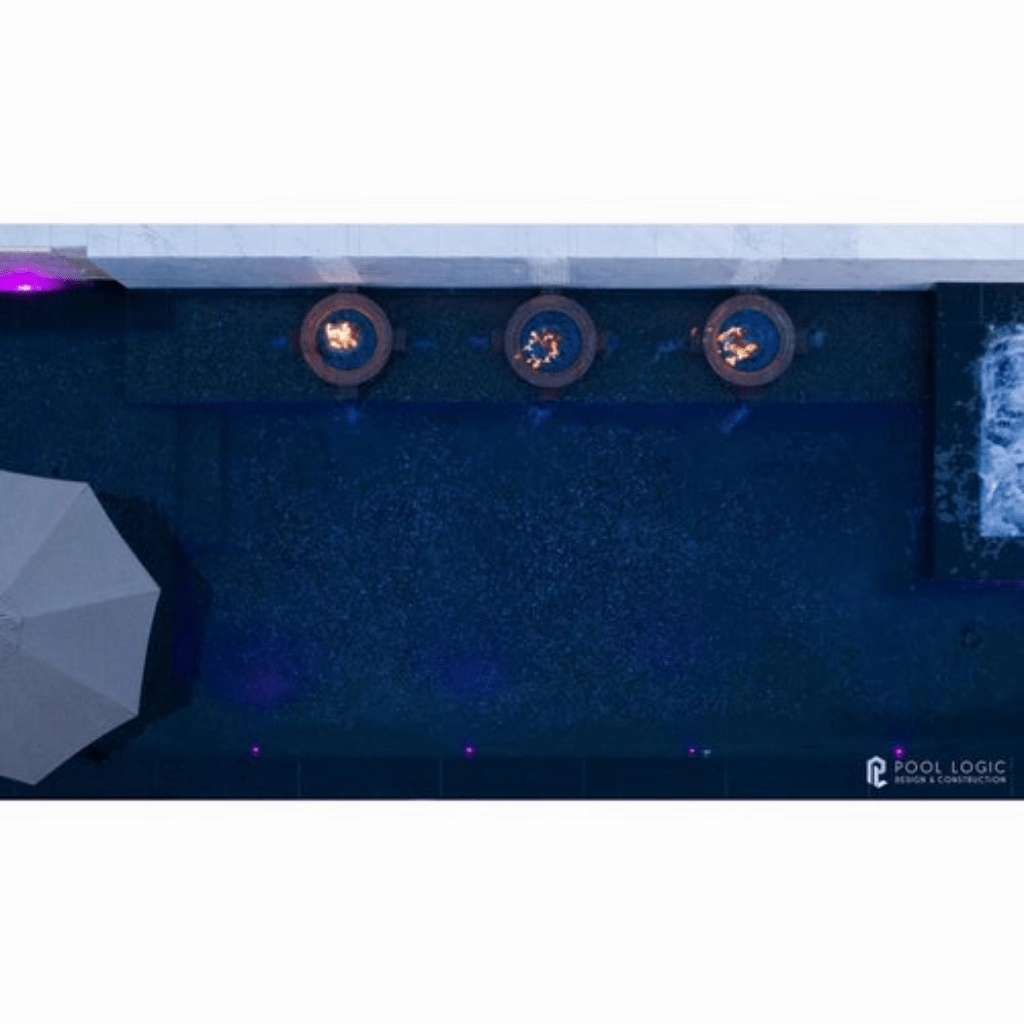 The Outdoor Plus Cazo 30" Hammered Copper 4 Way Spill Round 12V Electronic Ignition Fire & Water Bowl OPT-4W30E12V