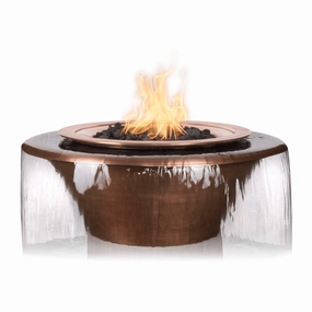 The Outdoor Plus Cazo 36 Hammered Copper 360 Spill Round Match Lit Fire & Water Bowl OPT-36FW360portable outdoor fire pit with lid