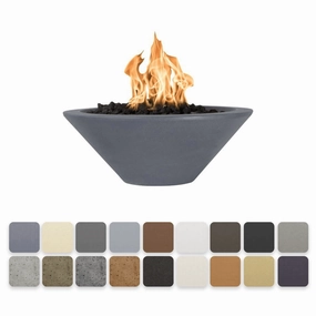 The Outdoor Plus Cazo GFRC 31" 12V Electronic Ignition Concrete Round Fire Bowl OPT-31RFOE12Vportable outdoor fire pit with lid