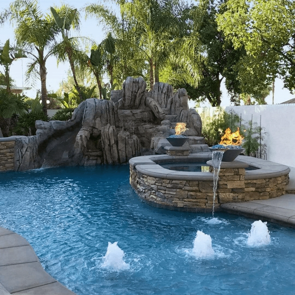 The Outdoor Plus Cazo GFRC 36" Match Lit Concrete Round Fire & Water Bowl OPT-36RFW