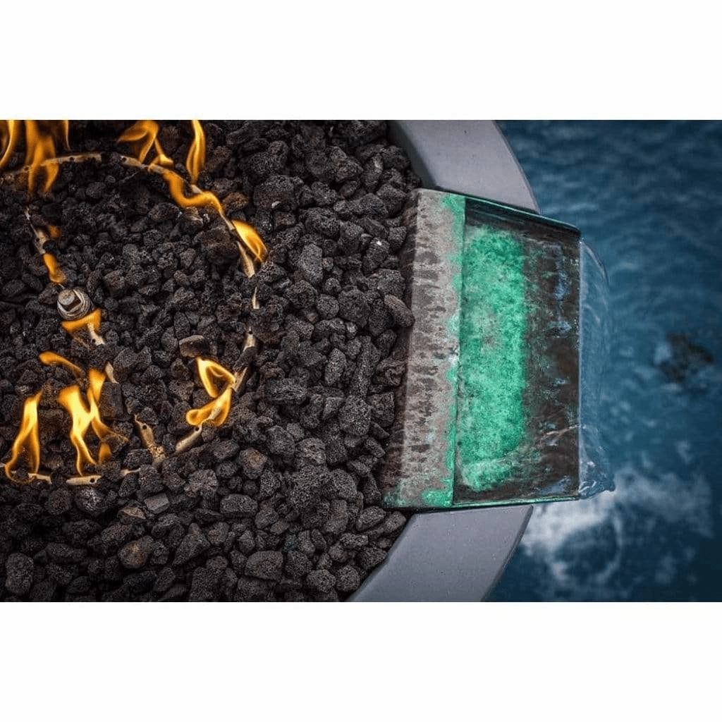 The Outdoor Plus Cazo GFRC 36" Match Lit Concrete Round Fire & Water Bowl OPT-36RFW