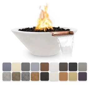 The Outdoor Plus Cazo GFRC 36" Match Lit Concrete Round Fire & Water Bowl OPT-36RFWportable outdoor fire pit with lid