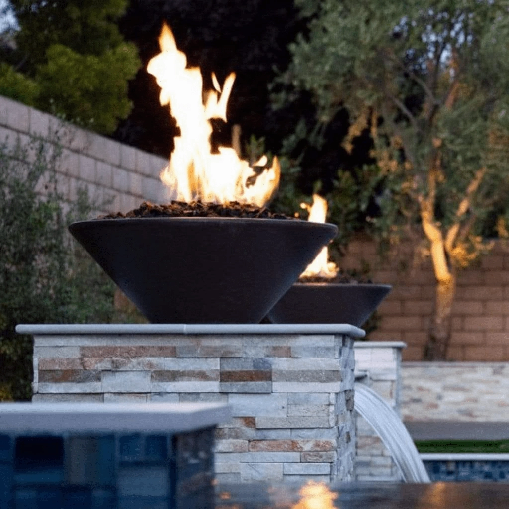 The Outdoor Plus Cazo GFRC 36" Match Lit Concrete Round Fire Bowl OPT-36RFO