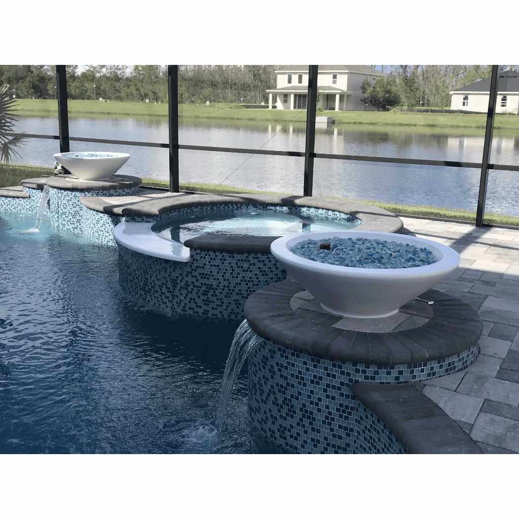 The Outdoor Plus Cazo GFRC 36" Match Lit Concrete Round Fire Bowl OPT-36RFO