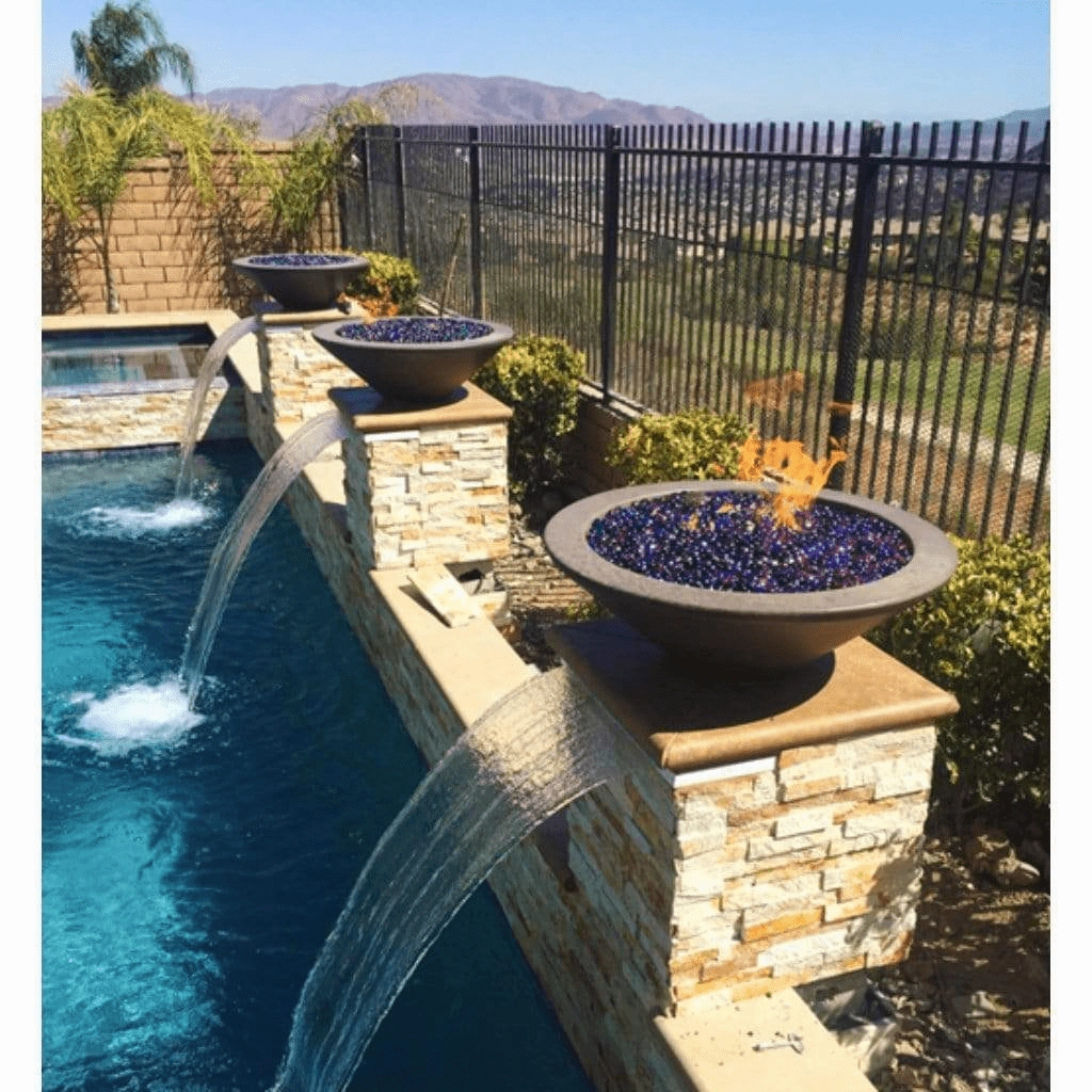 The Outdoor Plus Cazo GFRC 36" Match Lit Concrete Round Fire Bowl OPT-36RFO