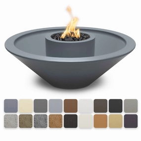 The Outdoor Plus Cazo GFRC 48 Concrete 360 Spill Round 12V Electronic Ignition Fire & Water Bowl OPT-48CZFW360E12Vportable outdoor fire pit with lid