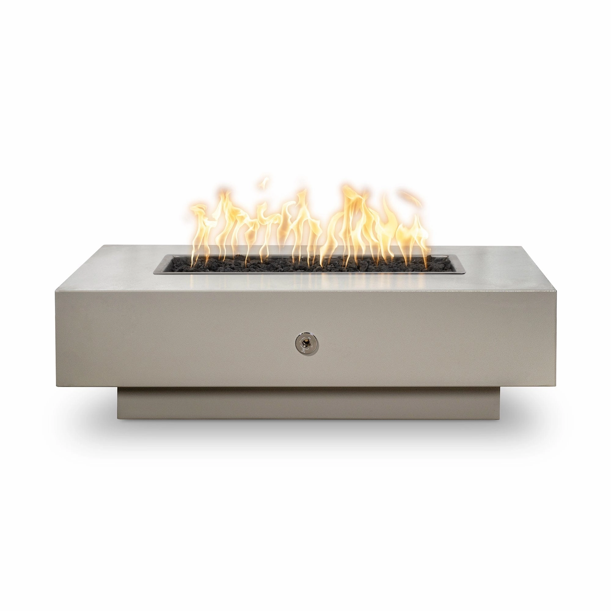 The Outdoor Plus Coronado 48" Powder Coated Steel Flame Sense with Spark Igniter Rectangle Fire Pit Table  OPT-CORPC48FSEN