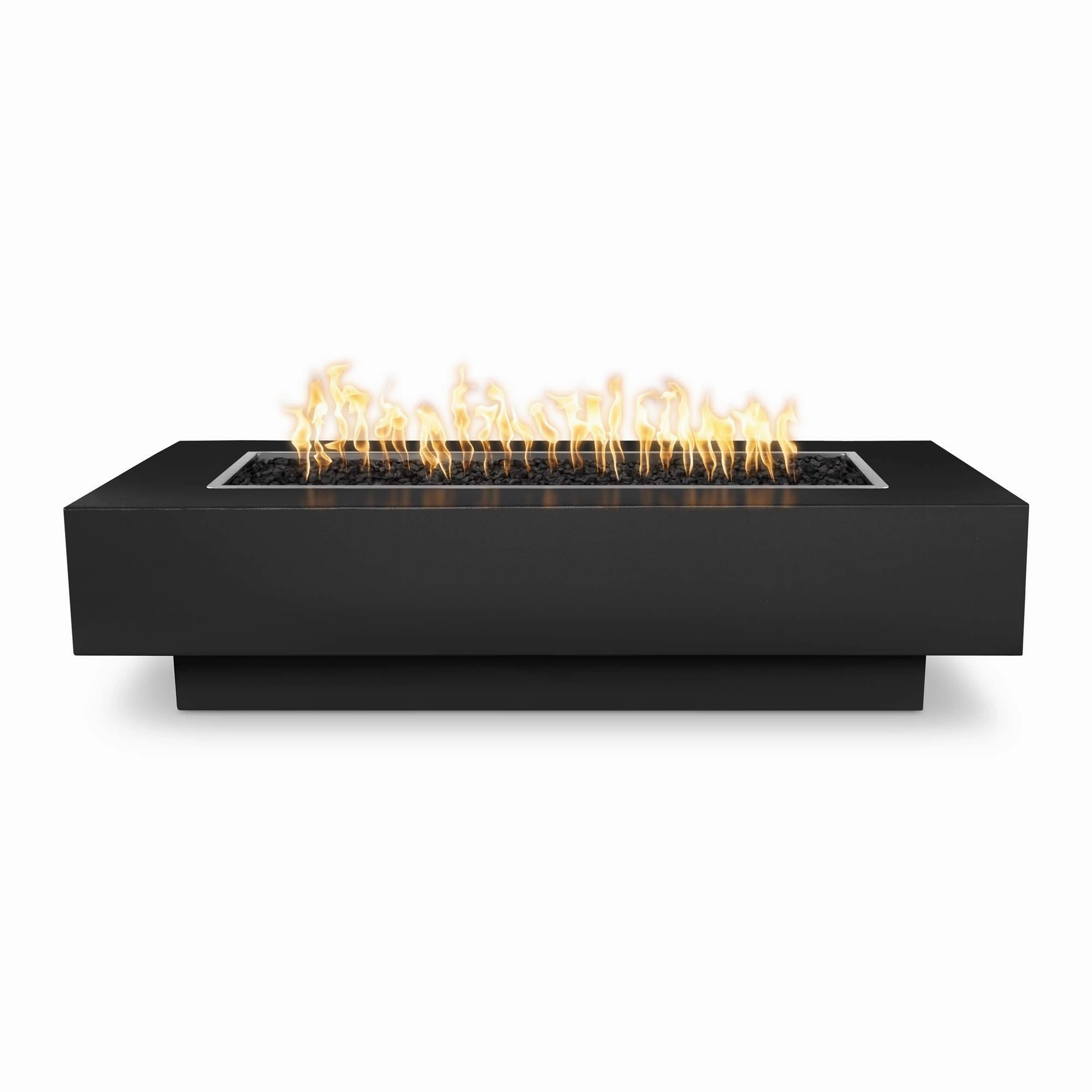 The Outdoor Plus Coronado 48" Powder Coated Steel Flame Sense with Spark Igniter Rectangle Fire Pit Table  OPT-CORPC48FSENoutdoor fire table set with chairs