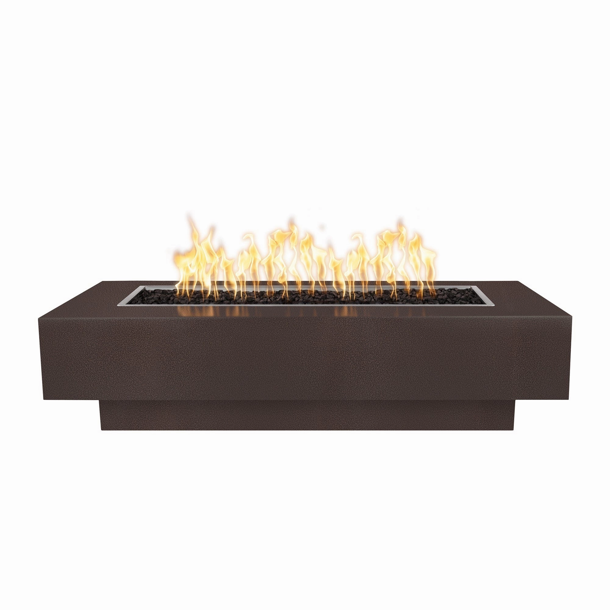 The Outdoor Plus Coronado 48" Powder Coated Steel Flame Sense with Spark Igniter Rectangle Fire Pit Table  OPT-CORPC48FSEN