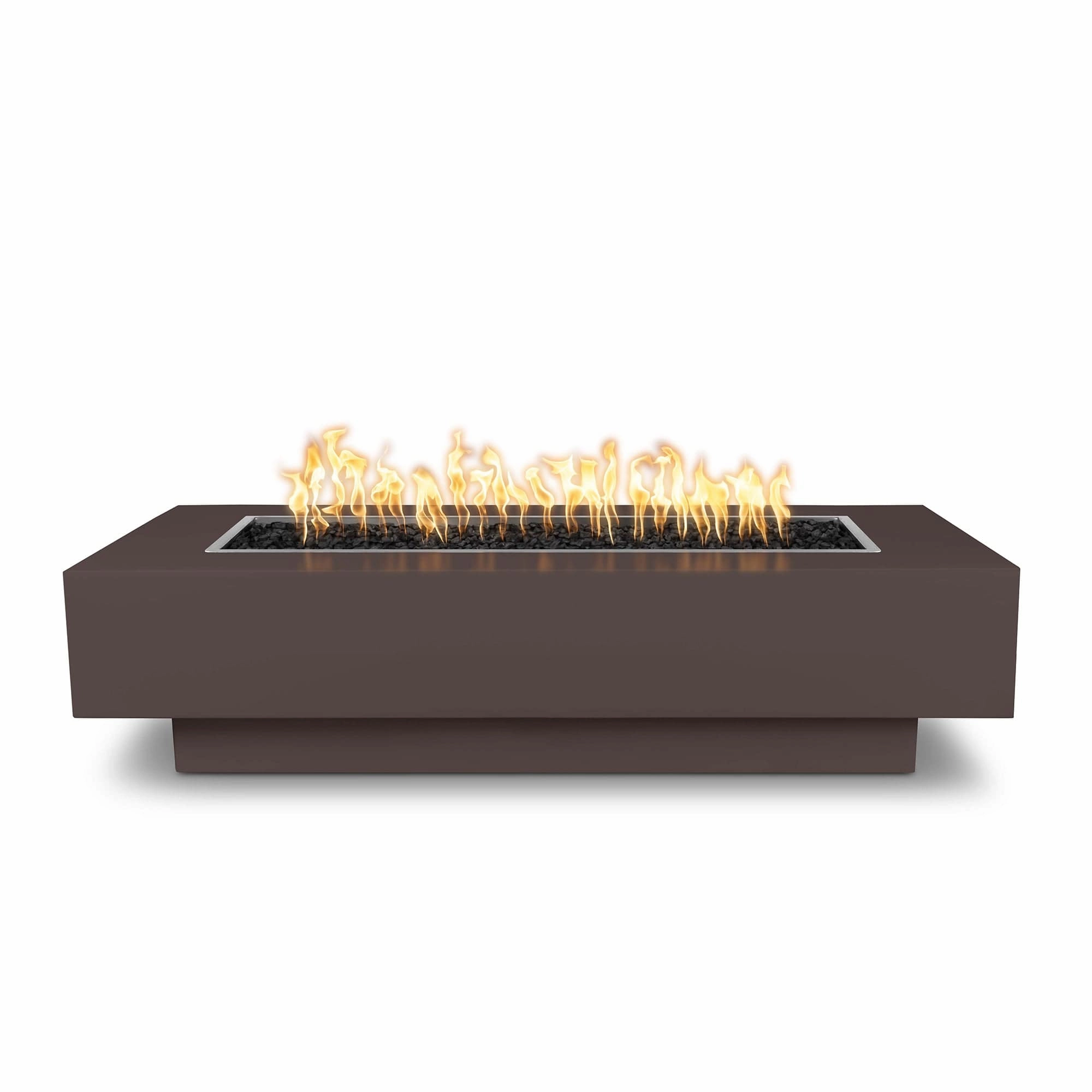 The Outdoor Plus Coronado 48" Powder Coated Steel Flame Sense with Spark Igniter Rectangle Fire Pit Table  OPT-CORPC48FSEN