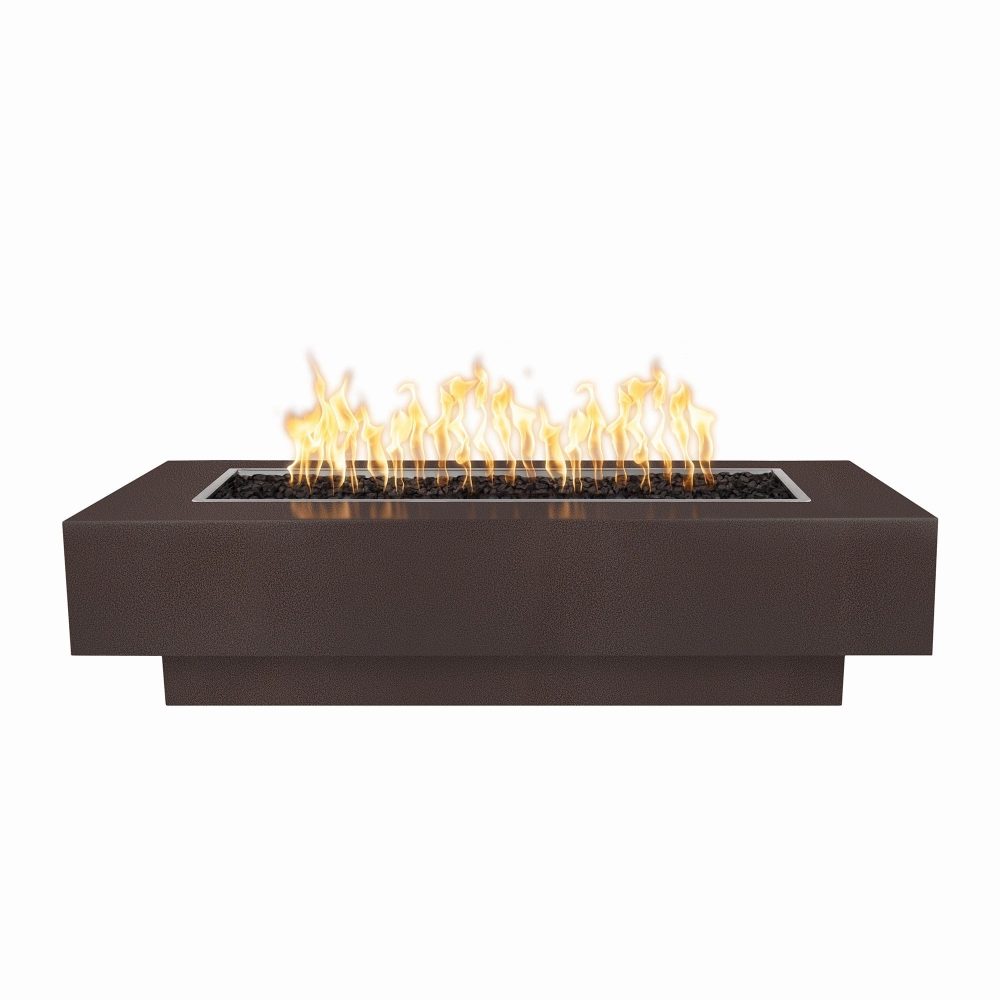 The Outdoor Plus Coronado 48" Powder Coated Steel Flame Sense with Spark Igniter Rectangle Fire Pit Table  OPT-CORPC48FSEN