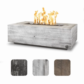 The Outdoor Plus Coronado 60" GFRC Wood Grain 12V Electronic Ignition Concrete Rectangle Gas Fire Pit OPT-COR60E12Vportable outdoor fire pit with lid