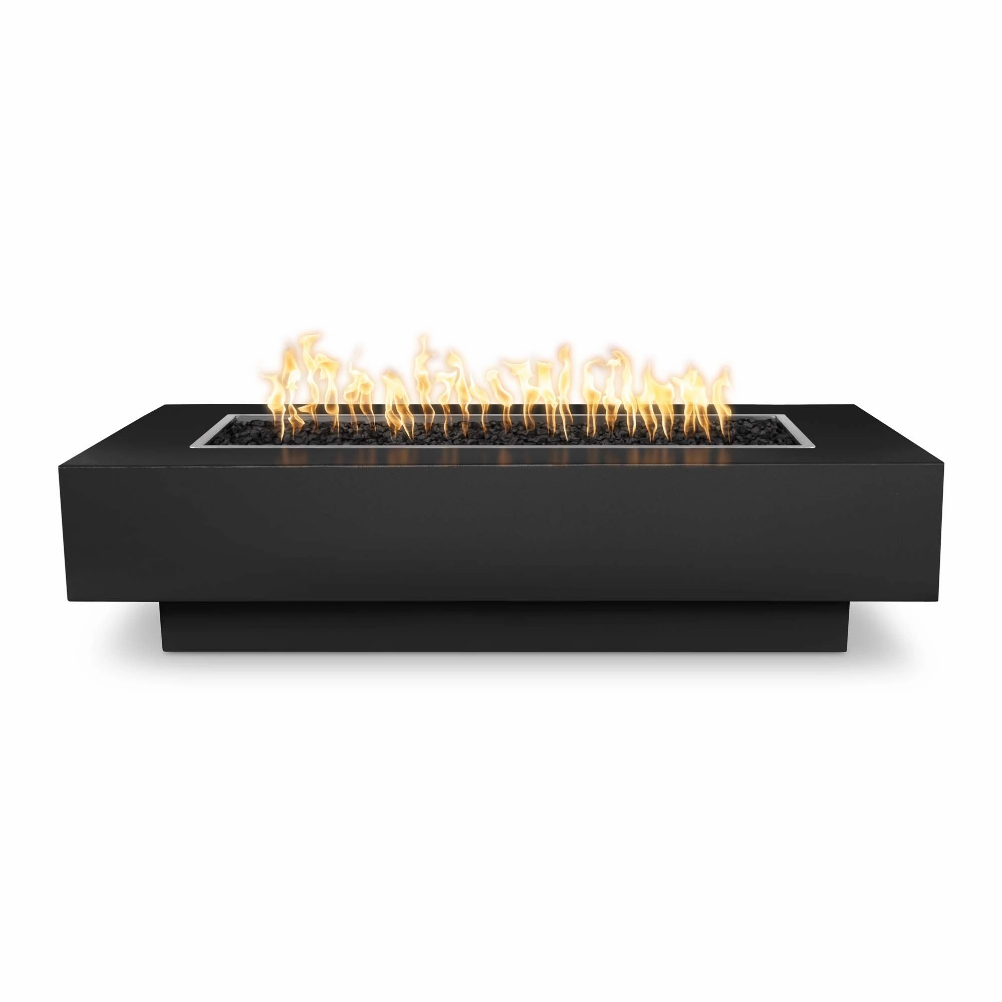 The Outdoor Plus Coronado 60" Powder Coated Steel Flame Sense with Spark Igniter Rectangle Fire Pit Table  OPT-CORPC60FSENoutdoor fire table set with chairs