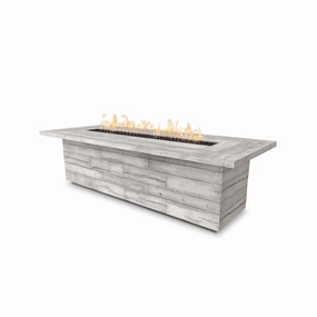 The Outdoor Plus Laguna 144 x 60 Match Lit Wood Grain Fire OPT-LGNGF144portable outdoor fire pit with lid