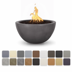 The Outdoor Plus Luna GFRC 30" Concrete Round Match Lit Fire Bowl OPT-LUNFO30portable outdoor fire pit with lid